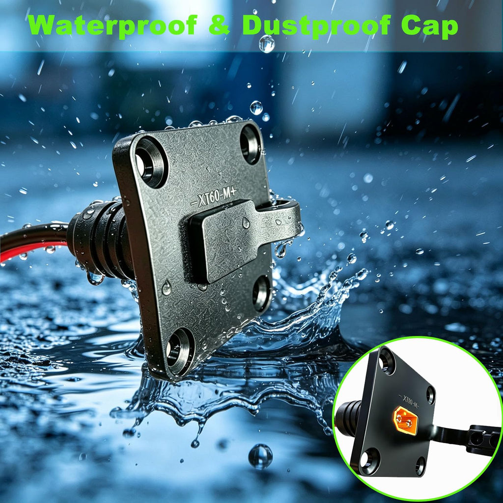 2FT XT60 Male to Female Waterproof Panel Cable, 12AWG