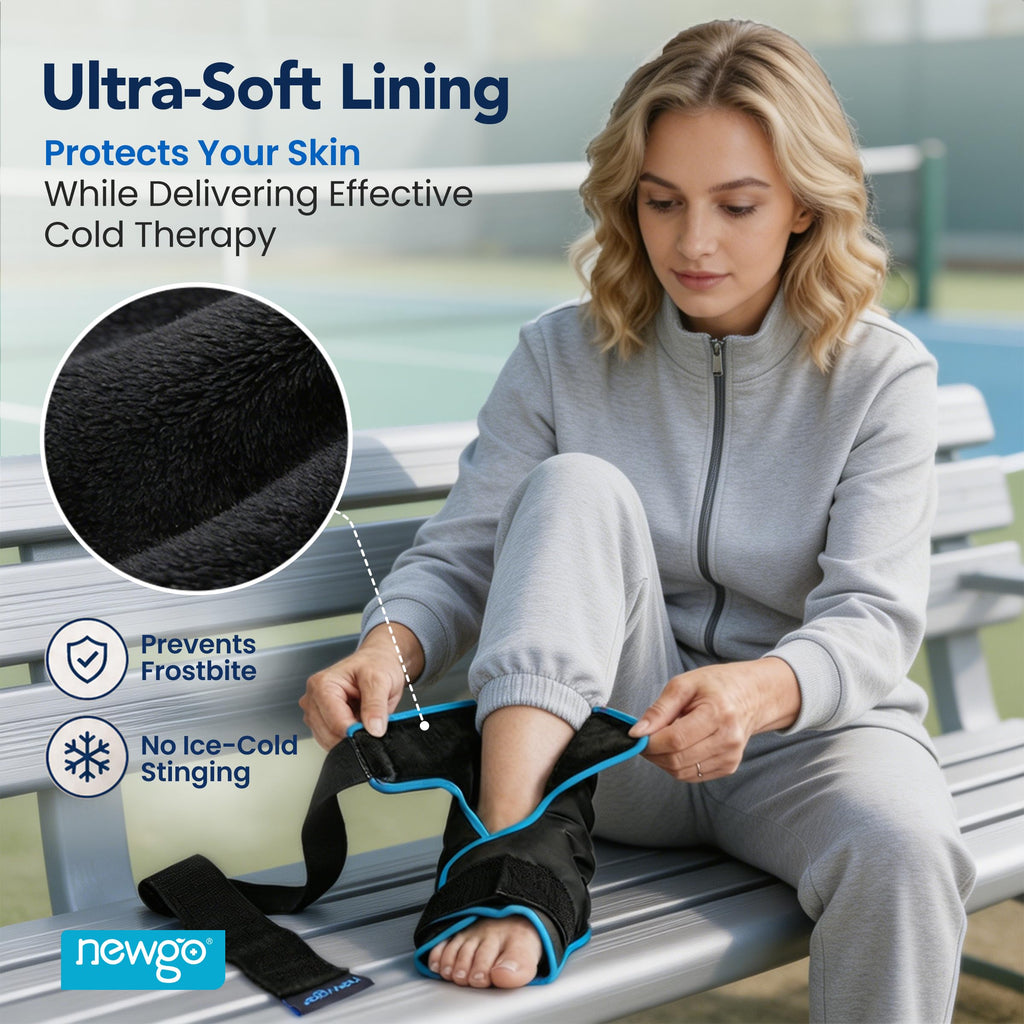Foot Ice Pack Wrap, Cold Compression for Plantar Fasciitis, Black