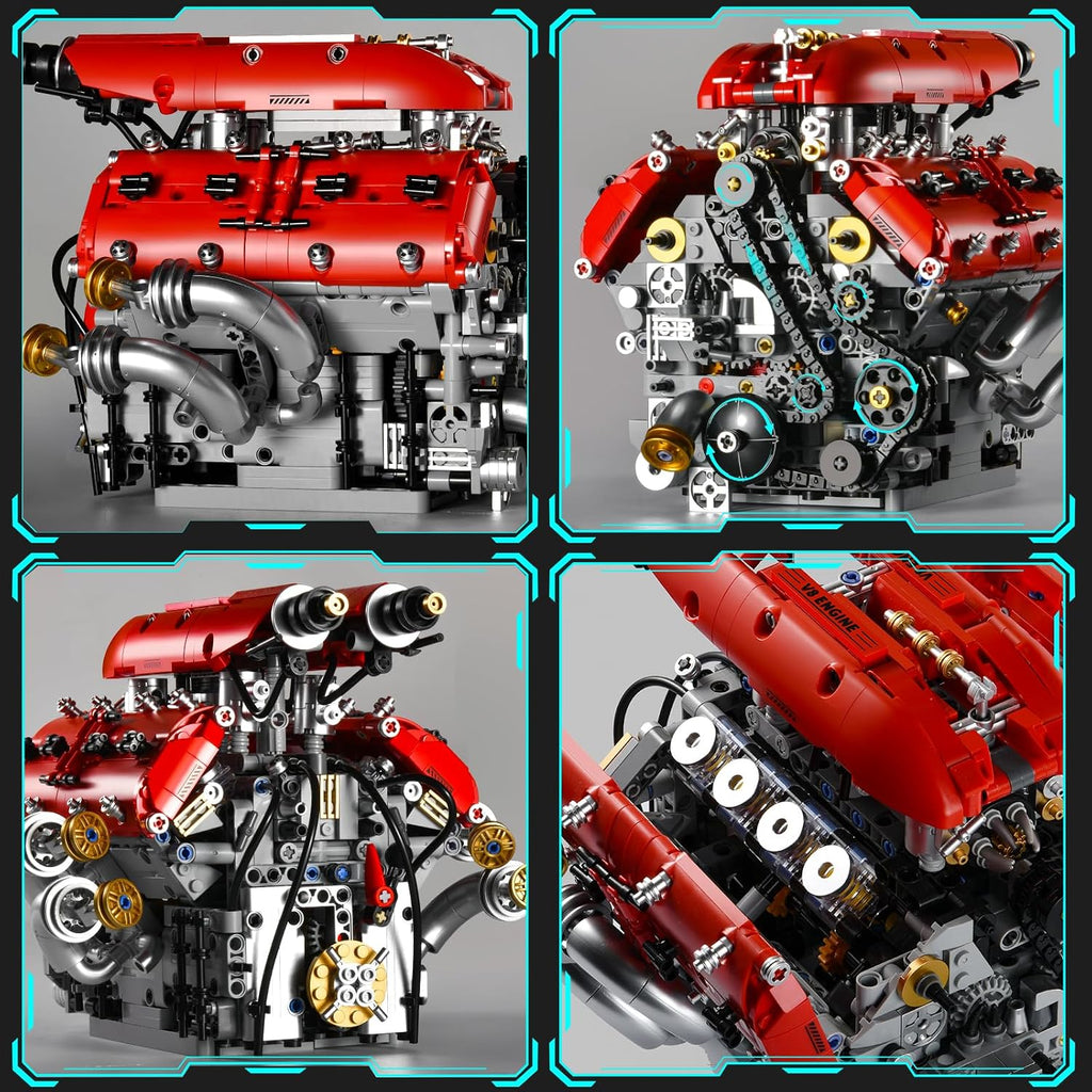 V8 Engine Model Kit, Engine Building Blocks Set 1370PCS for Adults