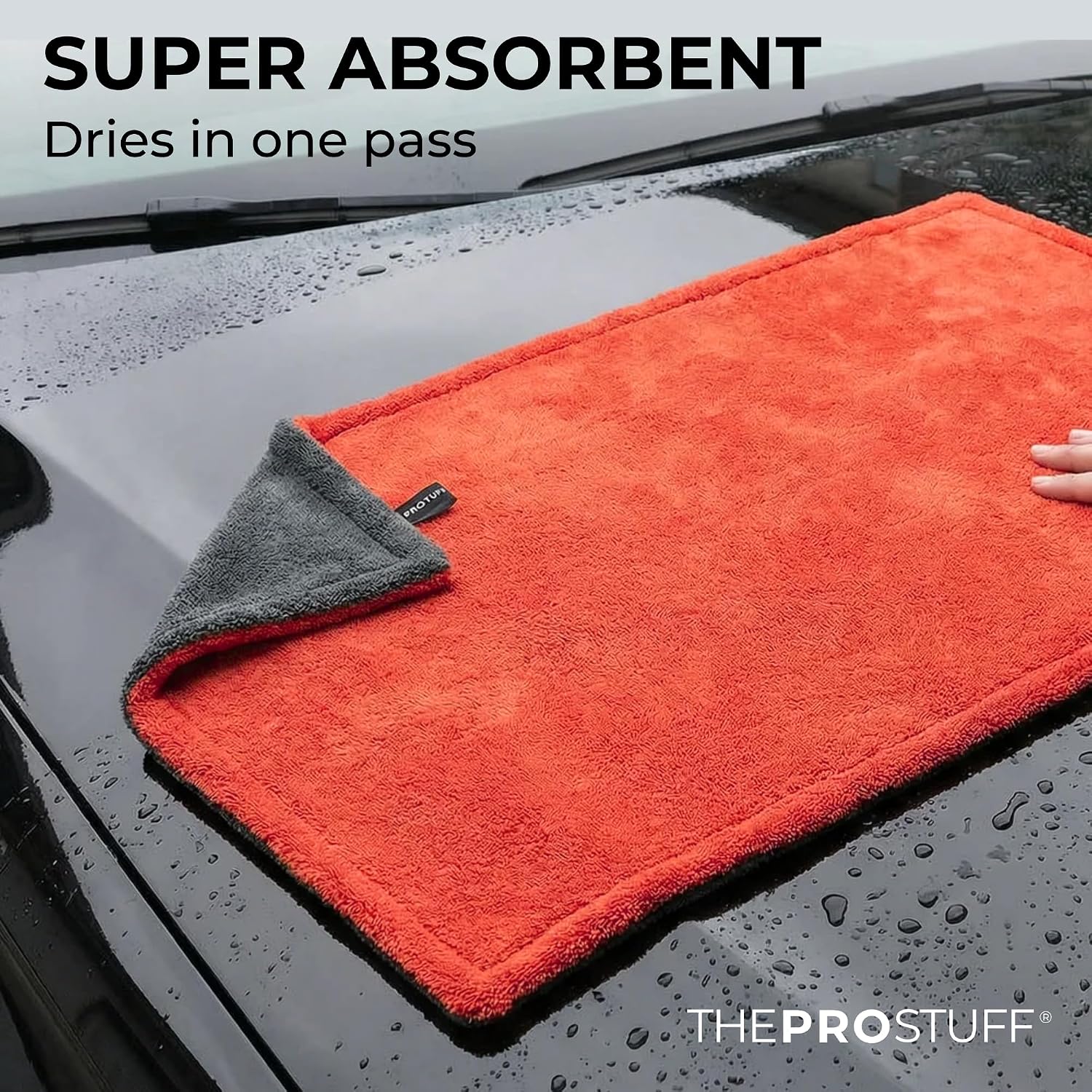 THEPROSTUFF Extra-Large Car Drying Towel 1400 GSM - Ultra Absorbent Twisted Loop Microfiber Towel, Scratch-Free