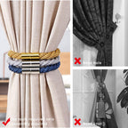 2 Pack Strong Magnetic Curtain Tiebacks Modern Simple Style Drape Tie Backs Convenient Decorative Weave Rope Curtain
