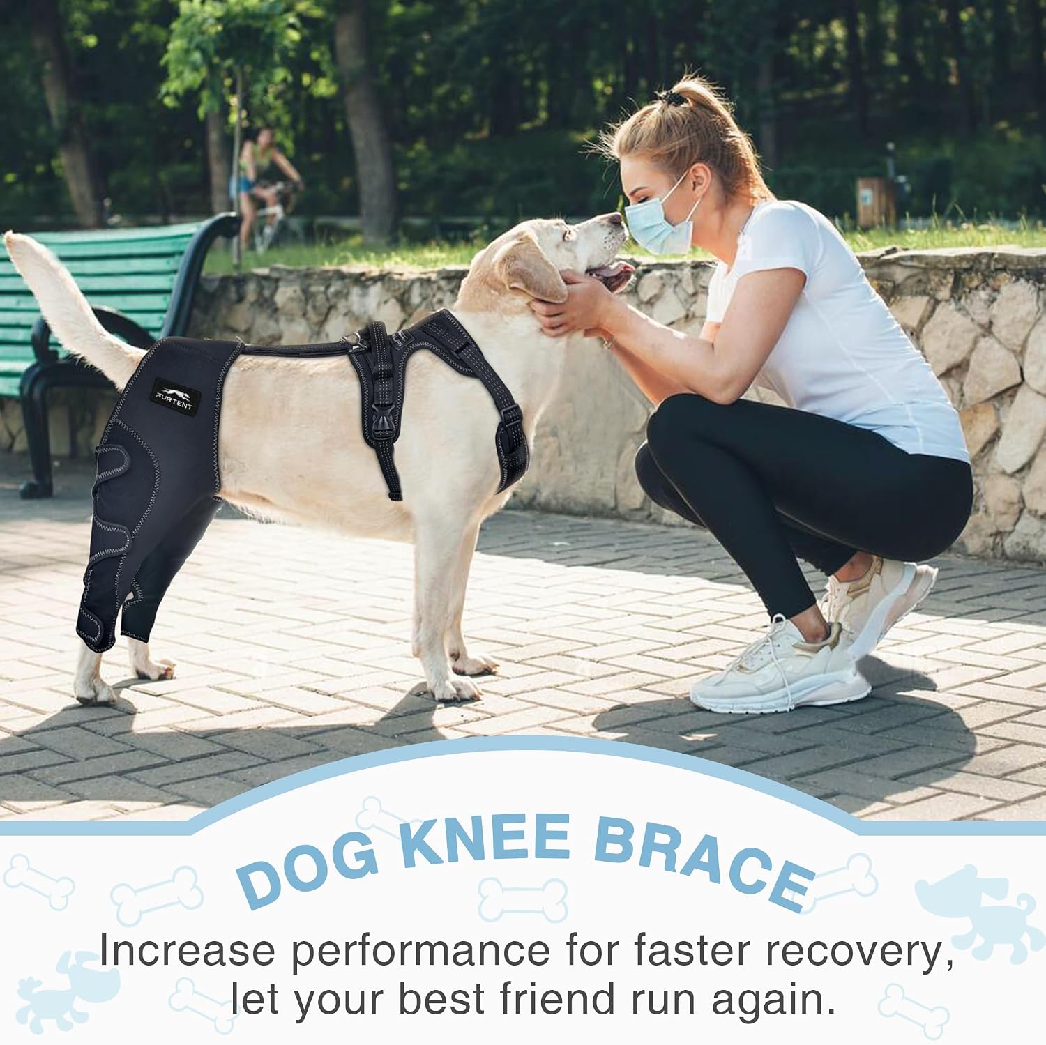 Dog Knee Braces for Back Leg, Dog Knee Brace for Torn ACL Hind Leg Support, Adjustable Dog ACL Brace for Hind Leg