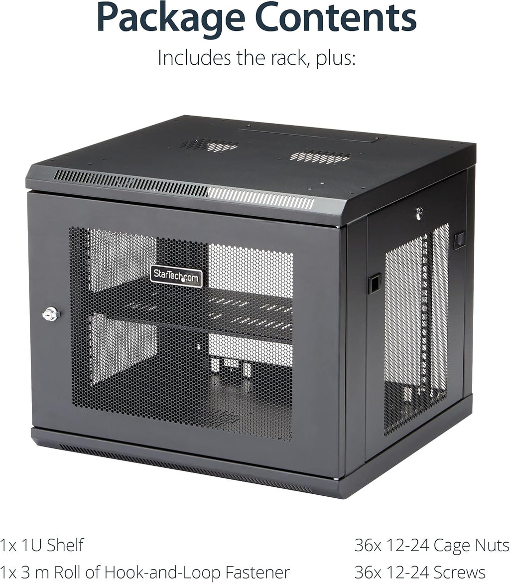 StarTech 9U Wall-Mount Cabinet, 19in, 4-Post, 18.9in Deep (RK920WALM)