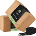 Yoga Block and Yoga Strap Set, Soft Non-Slip Yoga Blocks 9×6×4 inches, 8FT Metal D-Ring Strap for Yoga, General
