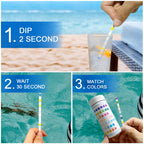 Hot Tub and Pool Test Strips, 7in1 50ct Quick & Accurate Spa Test Strips,Pool Water Test Kit, Salt Testing Kit for