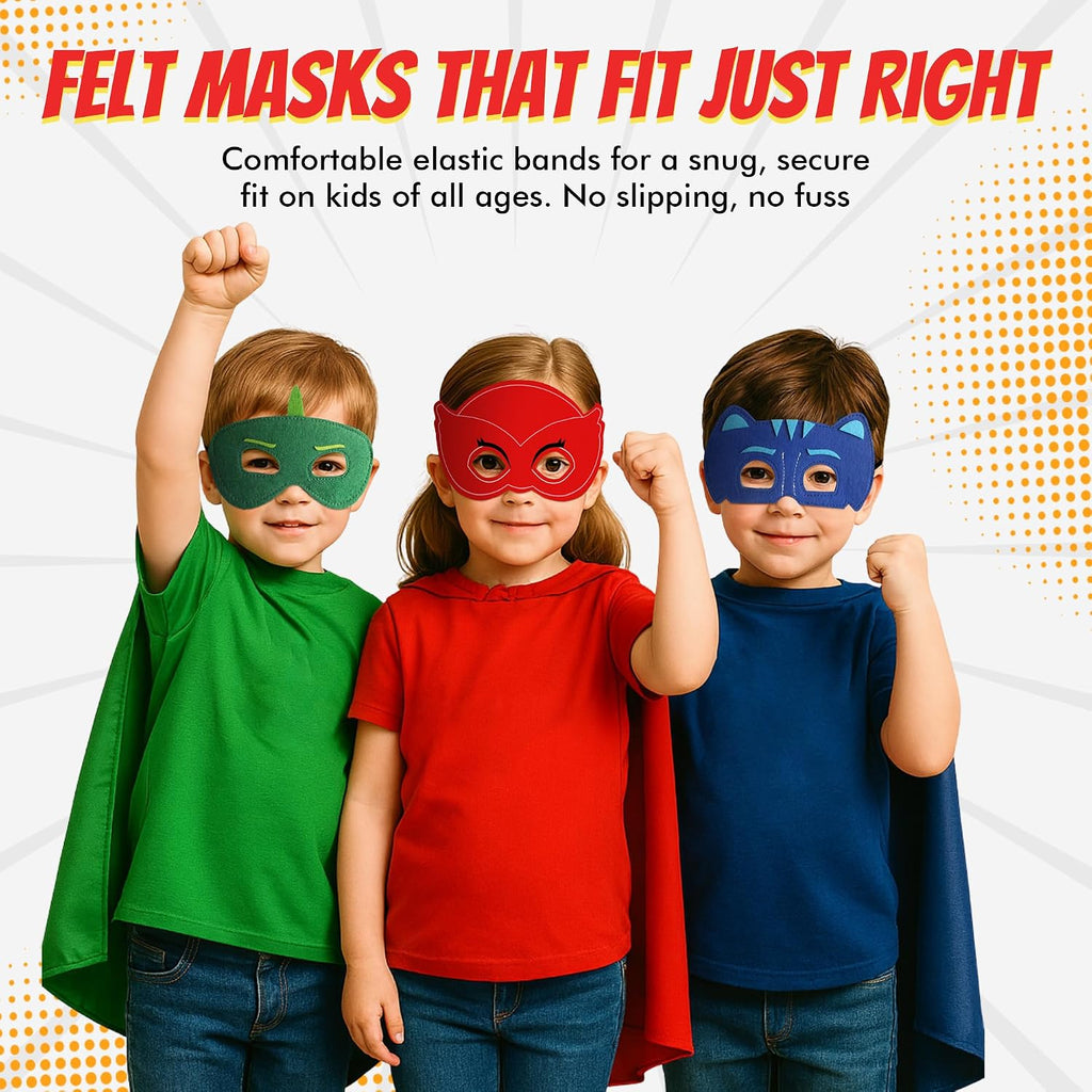 Superhero Capes and Masks for Kids - Satin Capes and Felt Masks for Boys