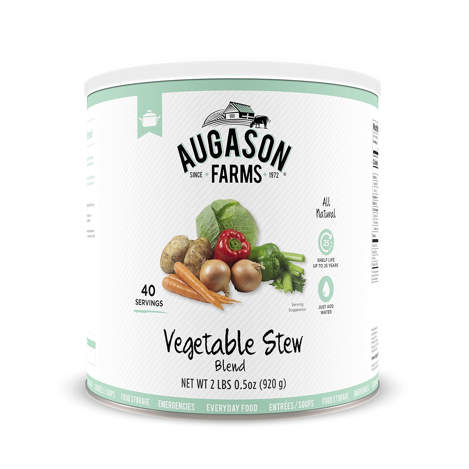 Vegetable Medley Blend Can | 131 Servings, Dehydrated Mixed Veggies, Gluten Free Emergency Food Supply with Long