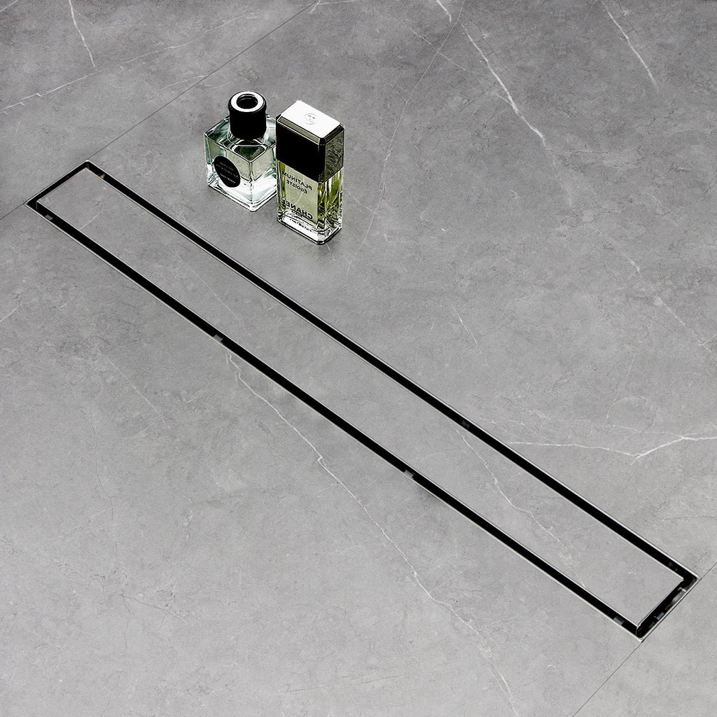 Linear Shower Drain 24 inch Brushed with Tile Insert Panel
