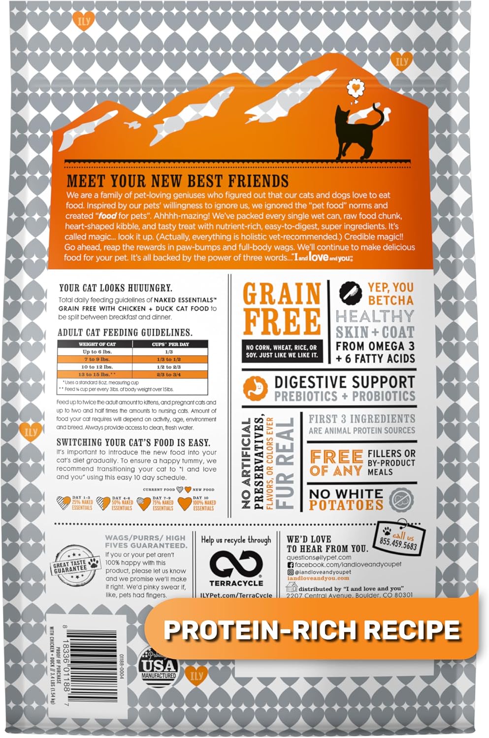 Naked Essentials Dry Cat Food, Chicken & Duck | 3.4lb