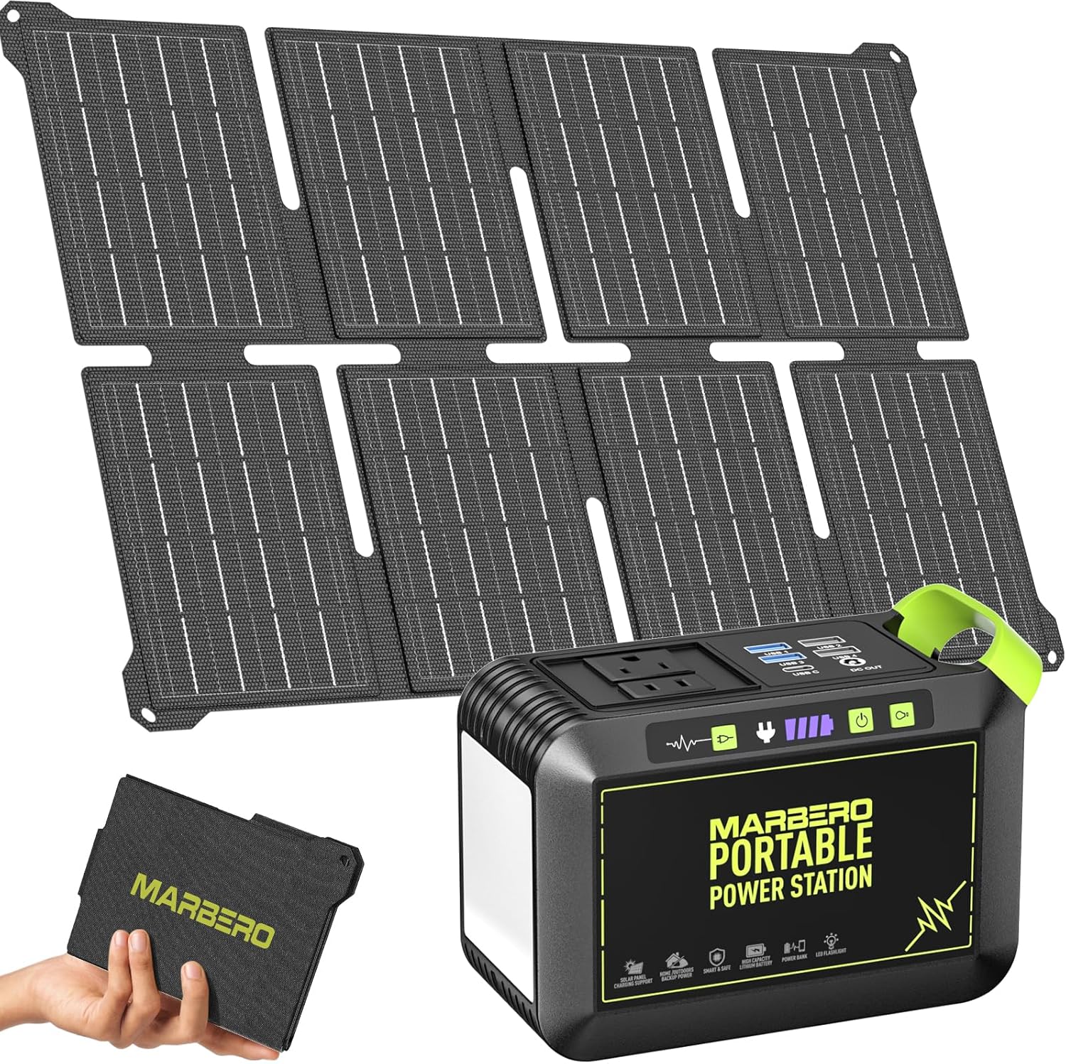 Solar Powered Generator 88Wh, 120W Surge with 25W Solar Panel Kit | Solar Generator with Panels Included Portable