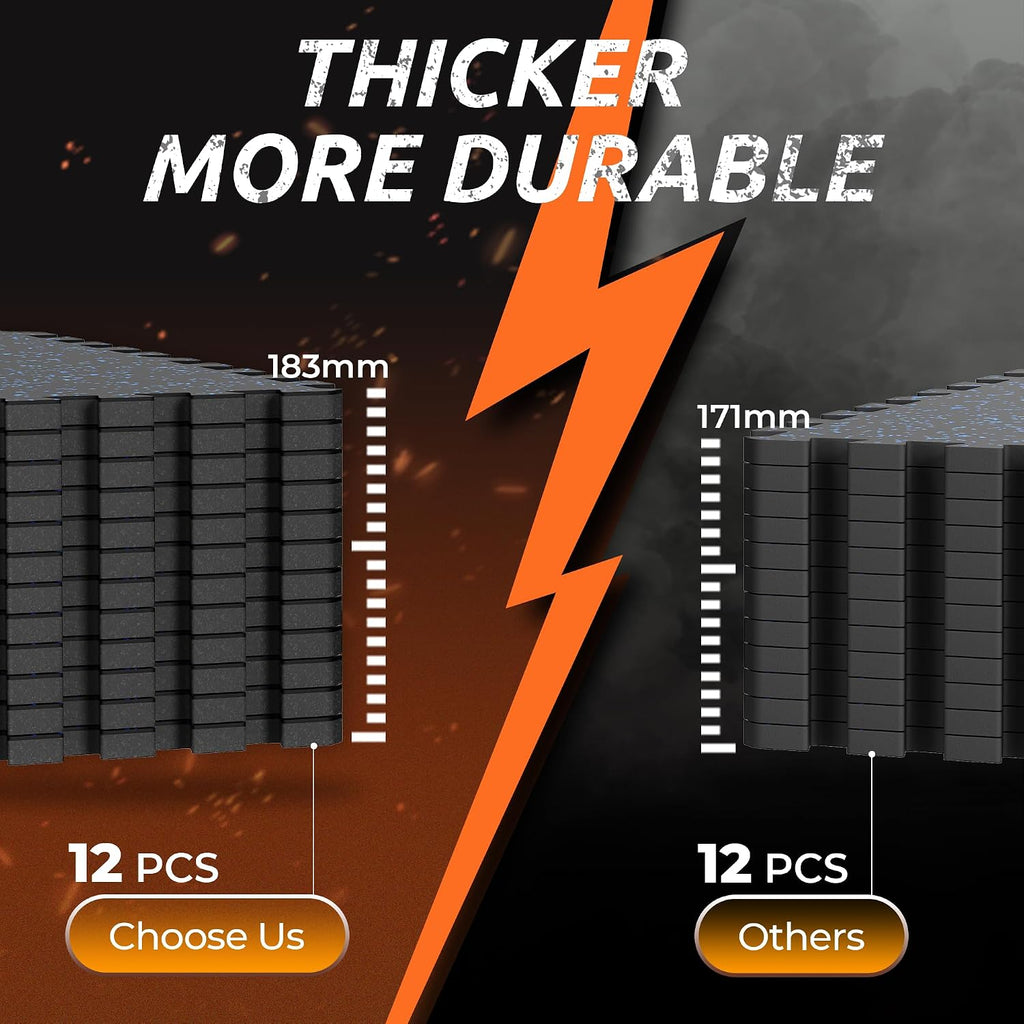0.6" Thicker Rubber Top 48 Sq Ft Gym Flooring for Home Gym