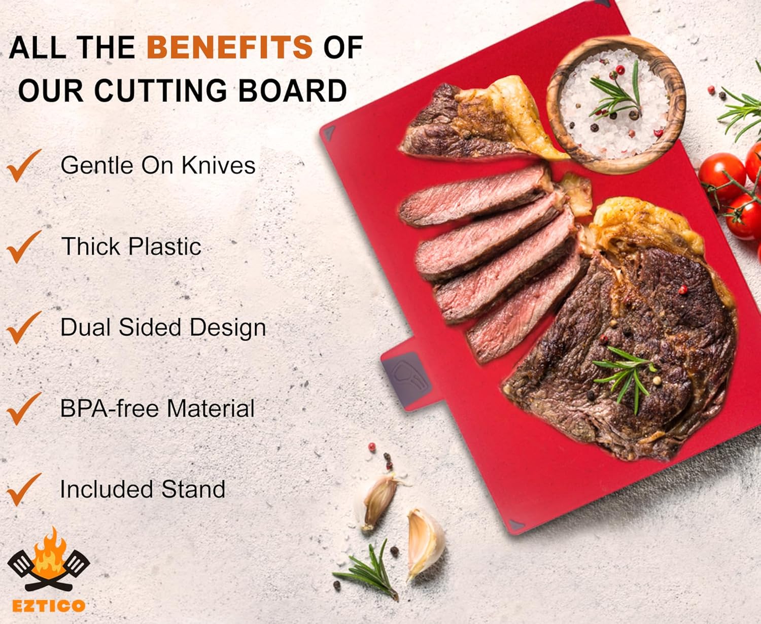 4-Piece Non-Toxic Cutting Board Set with Premium Scissors – BPA-Free Plastic and Rubber Chopping Boards for Kitchen
