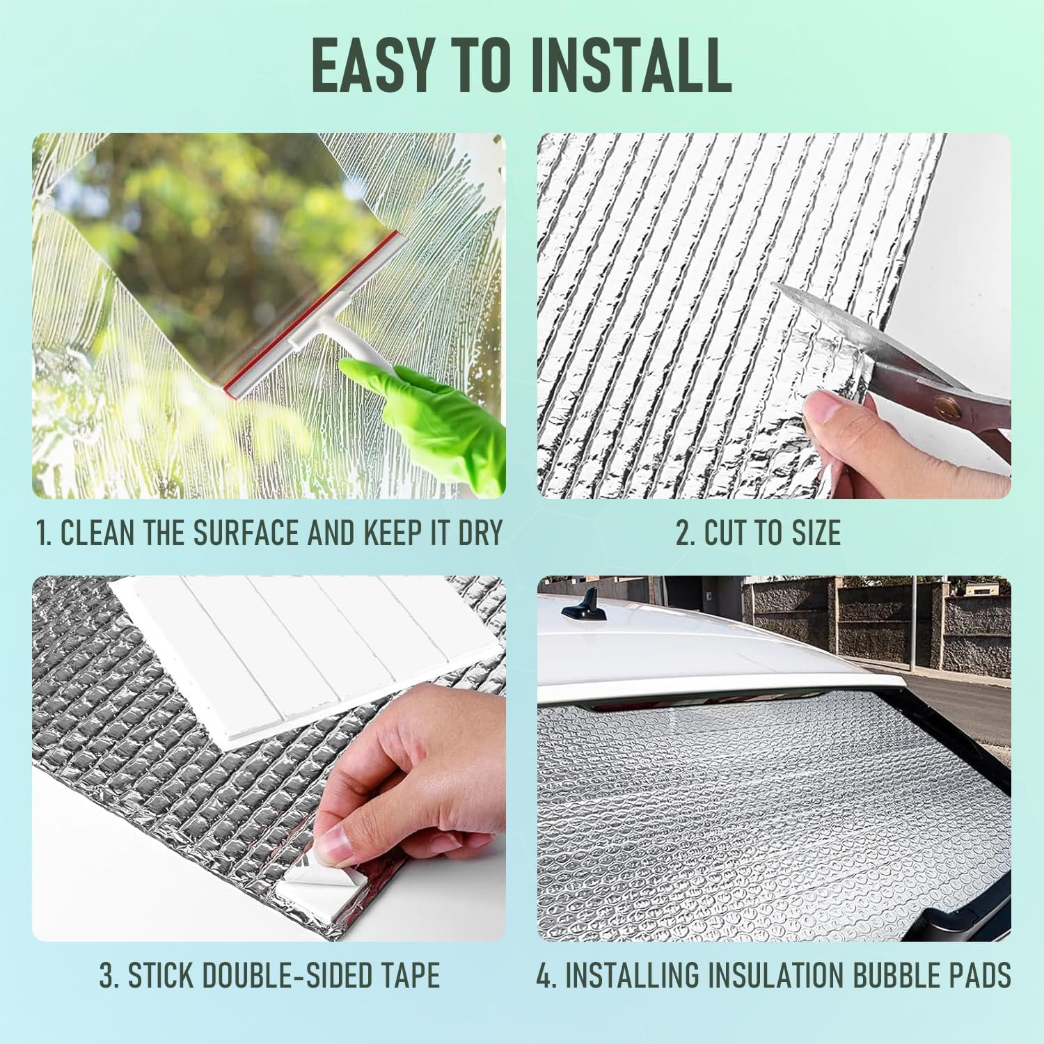 16p 24"x47" Garage Door Insulation Kit, 6mm Double Bubble Reflective Foil