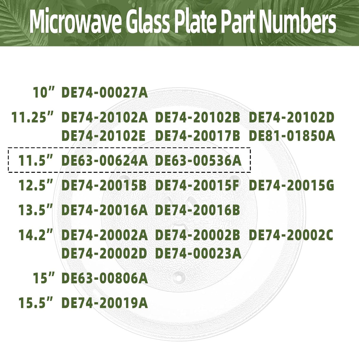 11.5" Microwave Turntable Plate for Samsung Microwave