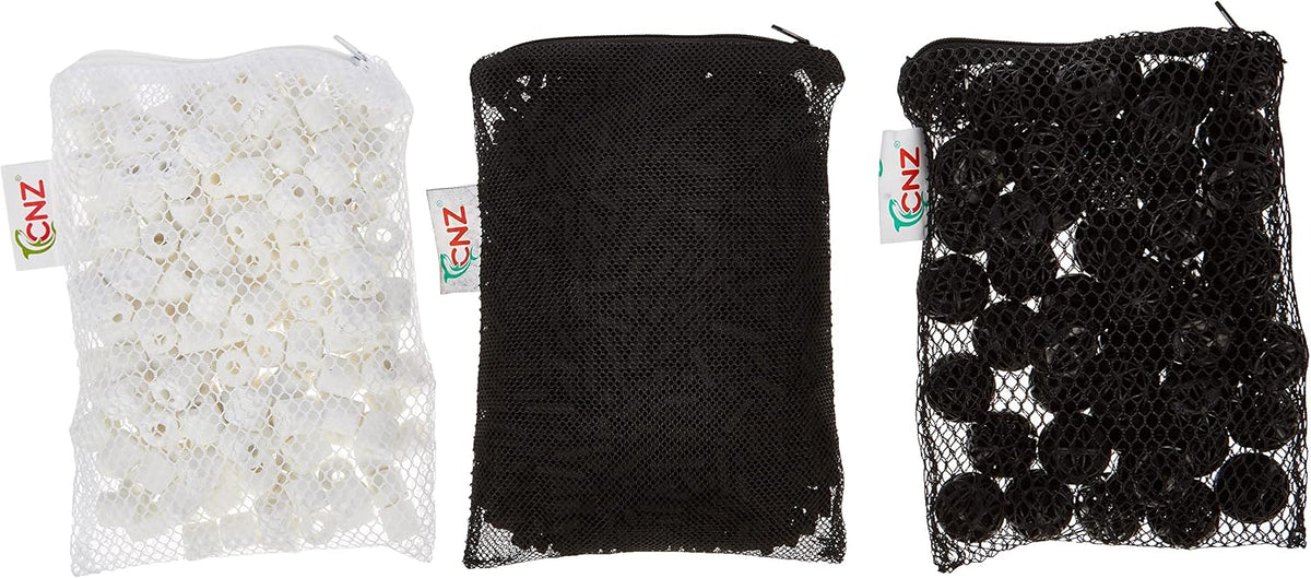 Aquarium Filter Media Kits (Double Pack) - Activated Carbon, bio Ball, Ceramic Ring, CNZCBR2PK