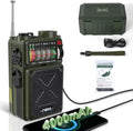 Emergency Radio Hand Crank Solar - NOAA/AM/FM Shortwave Radio for Camping | Bluetooth Speaker,TF Playback,Solar