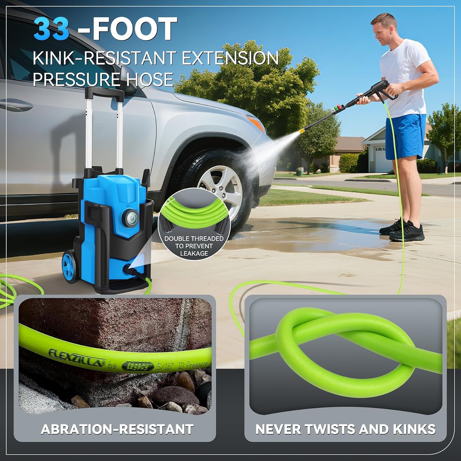Electric Pressure Washer, 5000 PSI 4.0 GPM Heavy Duty Power Washer, with 4 Nozzles,Foam Cannon,33FT Hose and 500ml