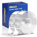 Double-Sided Tape, 0.08Inch Thick Heavy Duty Enhanced Transparent Adhesion Tape. 2 Rolls Reusable Mounting Tape, Nano