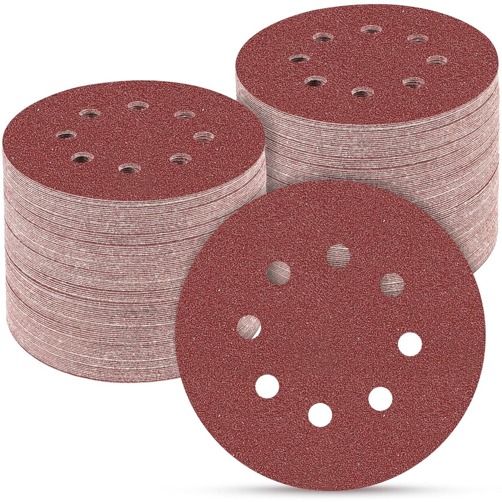 100PCS 5 Inch Sanding Discs 80 Grit Sandpaper for Orbital Sander