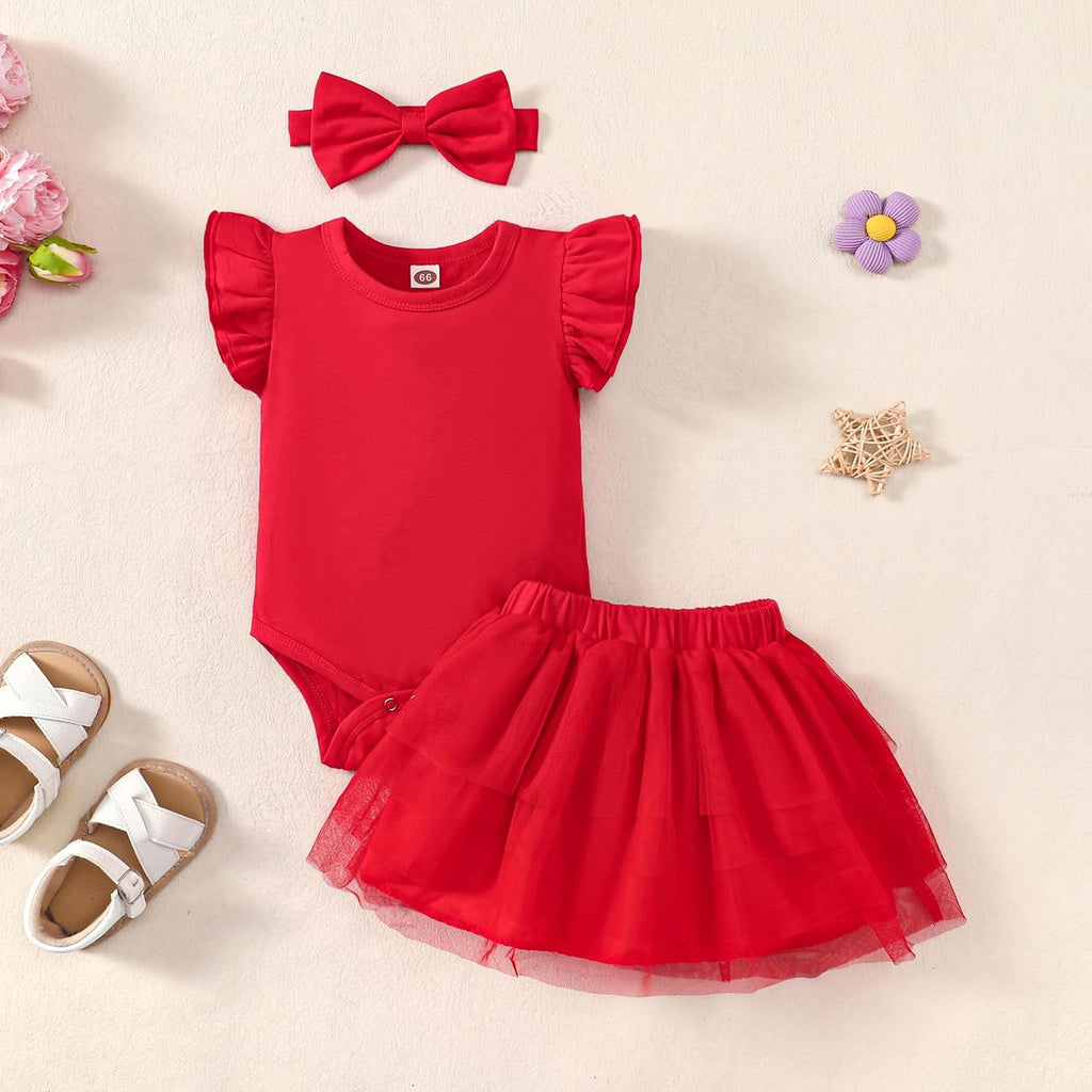 Baby Girl Sleeveless Tutu Romper Dress Set 0-18M
