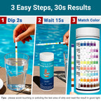 8-Way Pool Test Strips -150 CT Pool Salt Test Strips for Hot tub and Spa