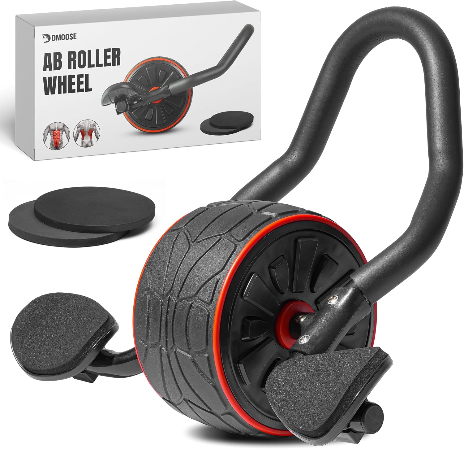 Ab Roller Wheel with Elbow Support & 2 Knee Pads - Abdominal Exercise Trainer for Core Strength Training - Ultimate
