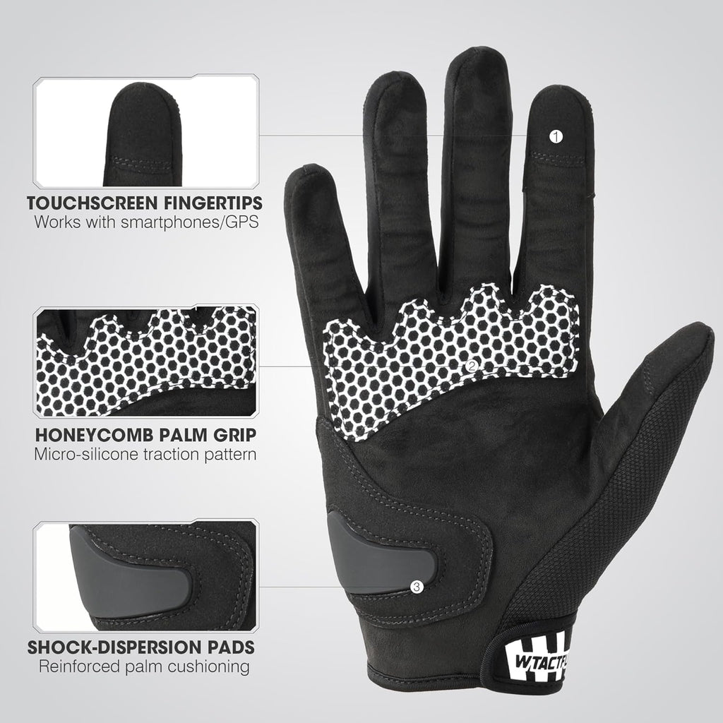 Lightweight Motorcycle Gloves for Men Women Touchscreen Summer | Carbon Knuckle Protection, Breathable & Anti-Slip