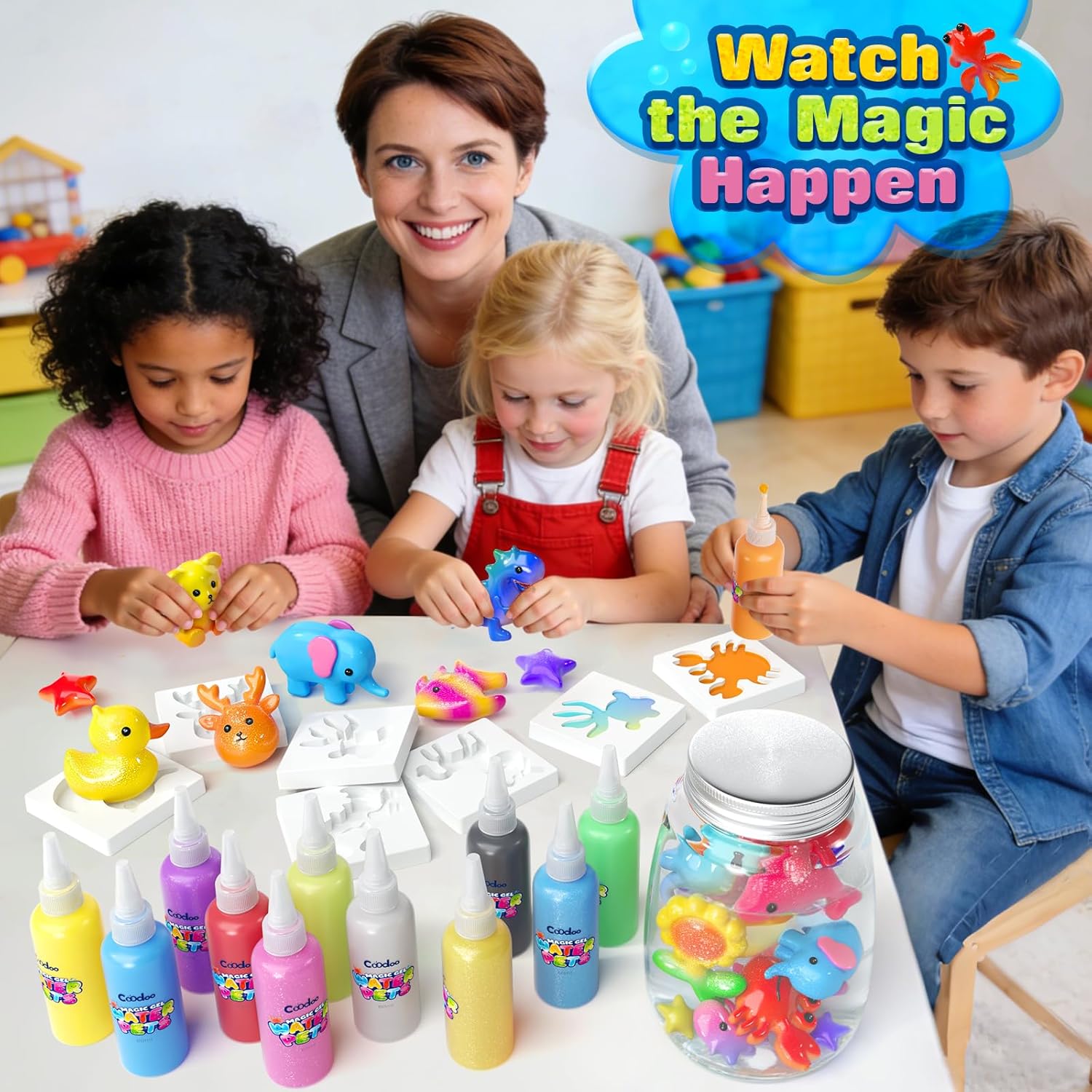 Magic Water Elf Toy Craft Kits, Aqua Fairy Water Gel DIY Squishies Squishy Maker Toddler Kids Toys for Girls Boys