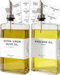 Glass Olive Oil Dispenser Bottle for Kitchen by Brighter Barns - Oil and Vinegar Dispenser Set, Coffee Syrup Bottles