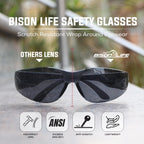 Black Safety Glasses for Men & Women, Bulk, ANSI Z87.1, 12 Pack