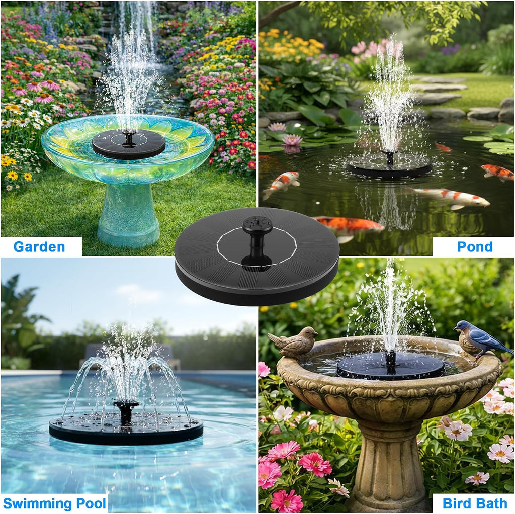 Floating Solar Water Pump,Solar Fountain for Bird Bath, Garden