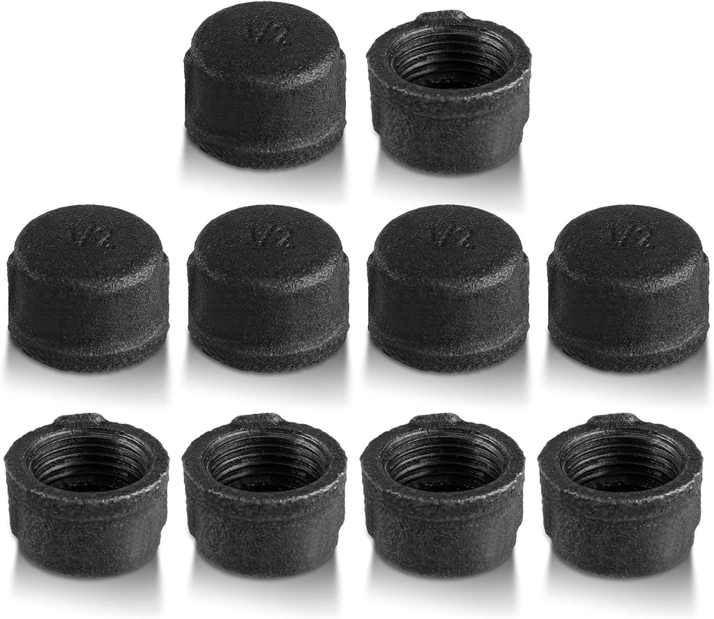 Malleable Iron Cast Pipe Fitting Caps 1/2" Inch Threaded Nipples