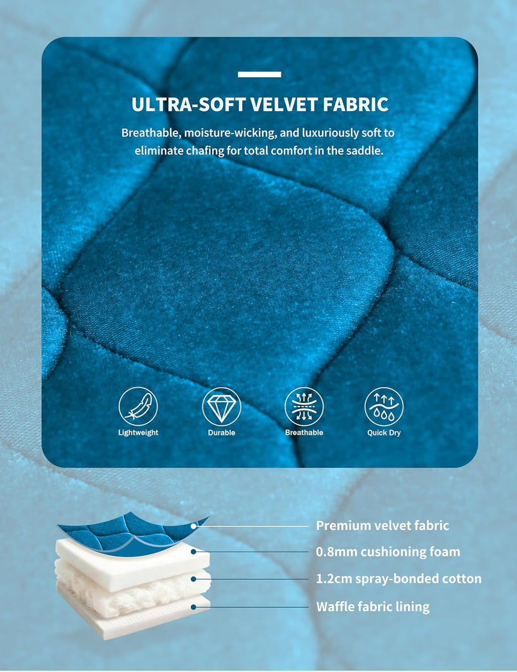 Close Contact Horse Saddle Pad for Jumping, w/Velvet Hue