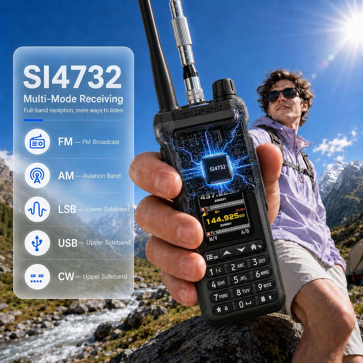 UV-36 Pro/SW-9 VHF UHF Handheld Ham Radio with App Programming | Analog dual-band radio with 2.0 in TFT display, full