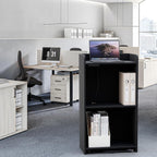 Podium Stand - Portable Podium Stand with 4 Rolling Wheels, Pulpits for Churches with Adjustable Shelf, Hostess