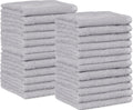 Highly Absorbent Fast Drying 100% Cotton Washcloths for Bathroom and Face, Machine Washable, 12 x 12 in, Gray, 24-Pack