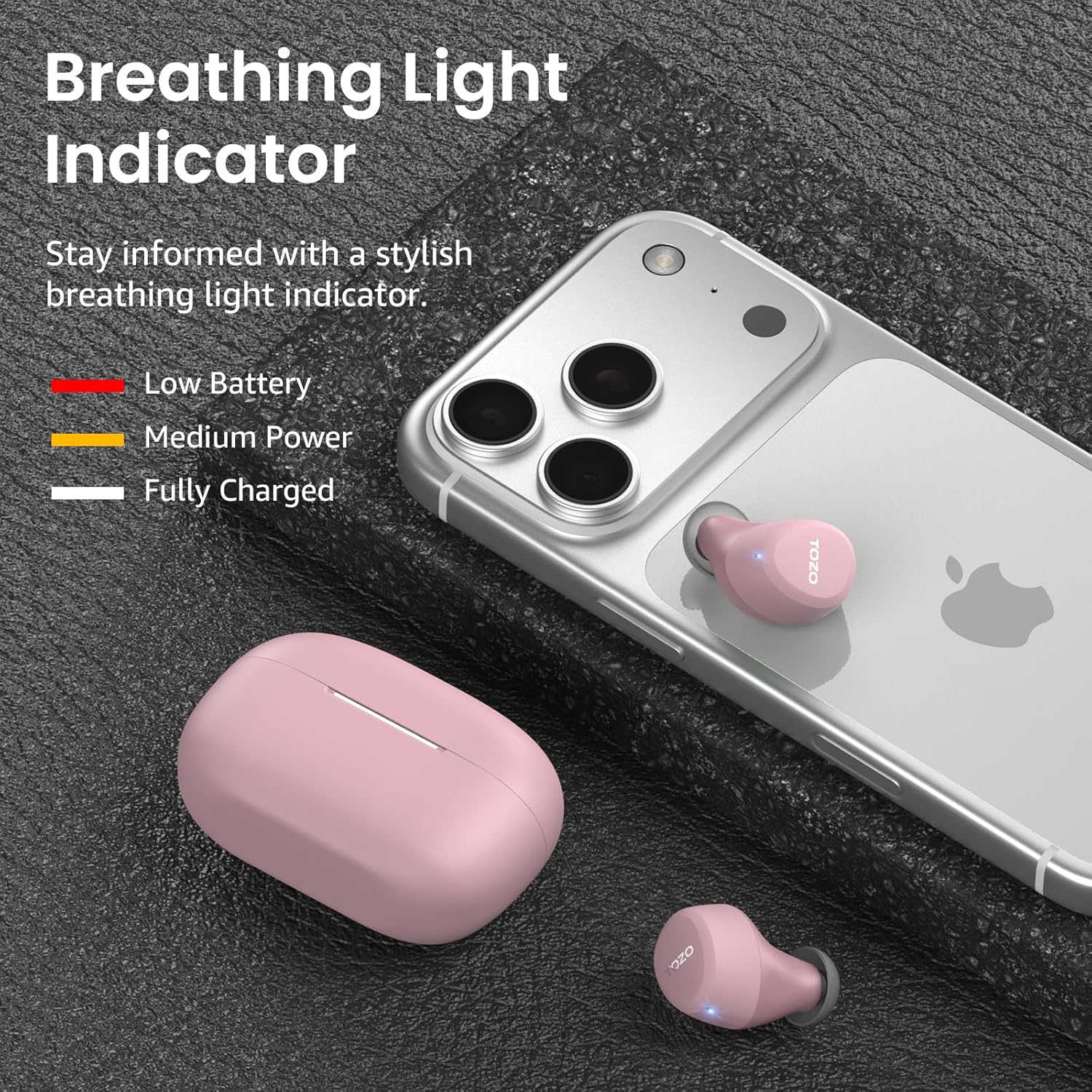 A1 Wireless Earbuds Bluetooth 5.3 Light Weight in Ear IPX5 Waterproof Headphones 2 Mic for AI Calls, Immersive