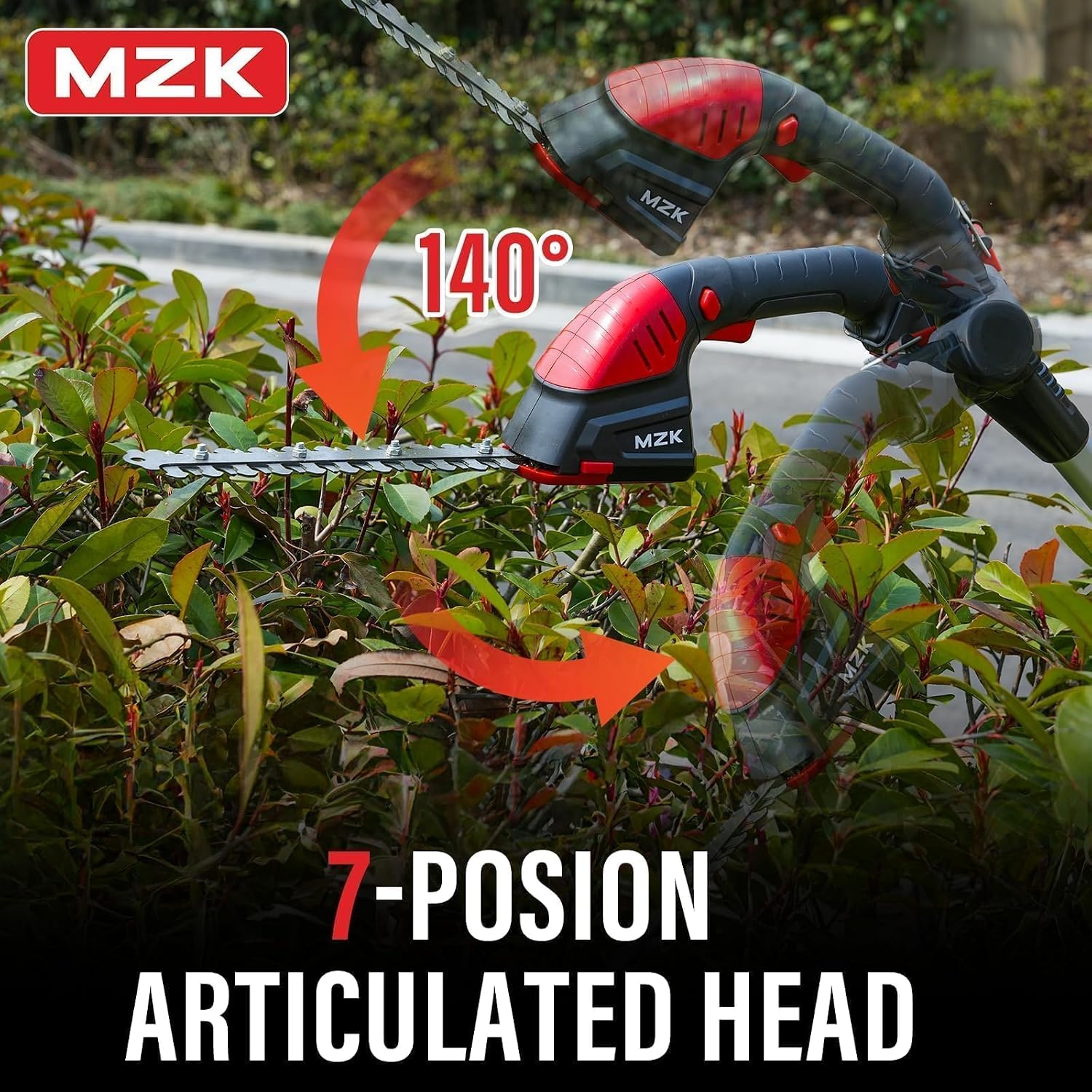 20V 2-in-1 Pole Hedge Trimmer & Grass Shear, 13-Foot Reach | Multi-angle cordless trimmer with extension pole for