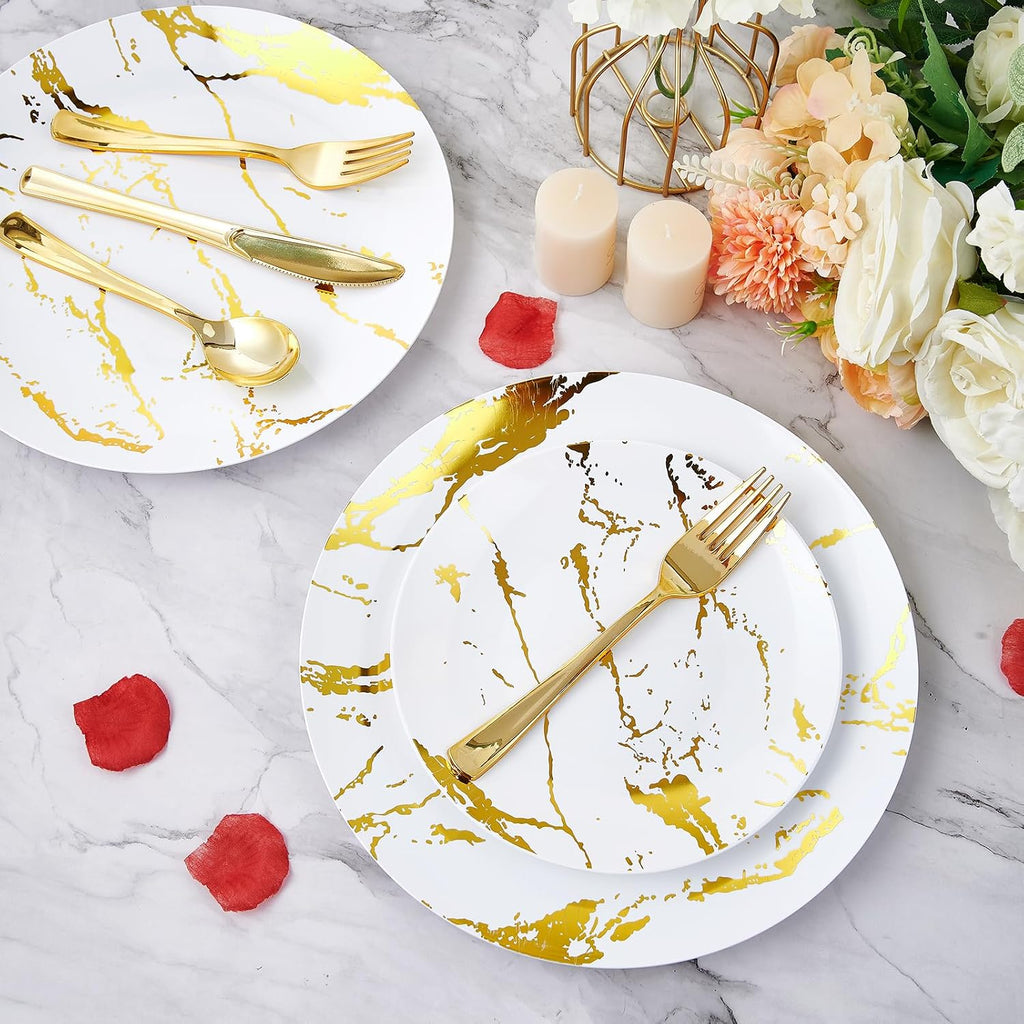 180PCS Disposable Dinnerware Set 30 Guest 60 Plastic Plates