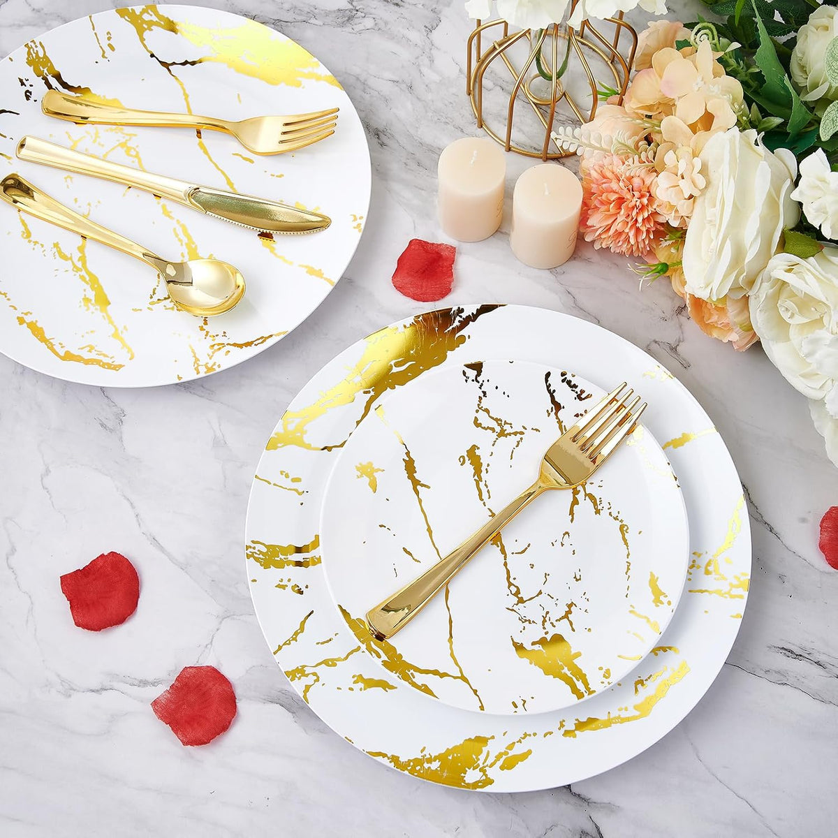 180PCS Disposable Dinnerware Set 30 Guest 60 Plastic Plates