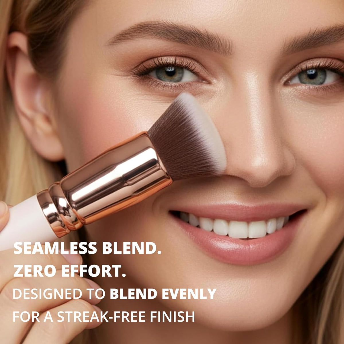 Flat Top Kabuki Foundation Brush - Liquid Cream Powder Face Brush