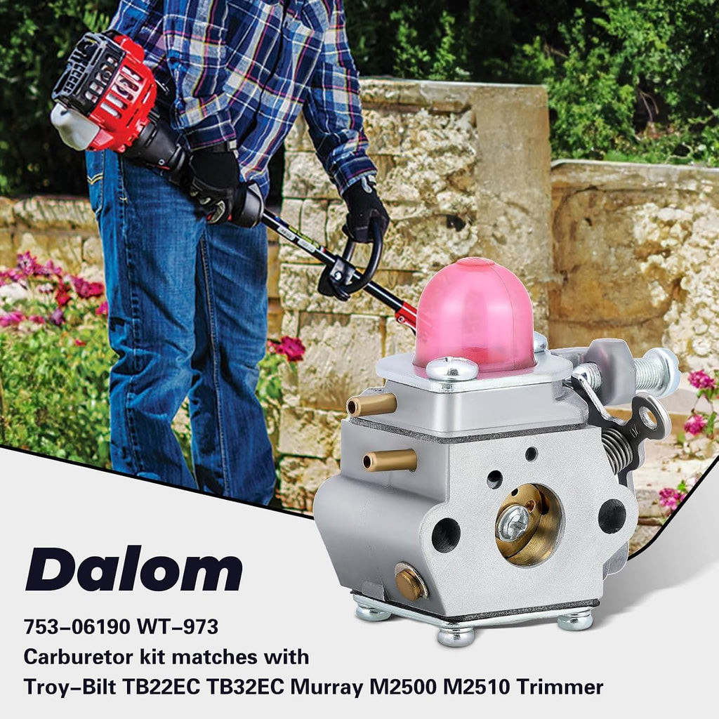 Dalom 753-06190 Carburetor for Troy Bilt TB22 TB22EC TB32EC WeedEater