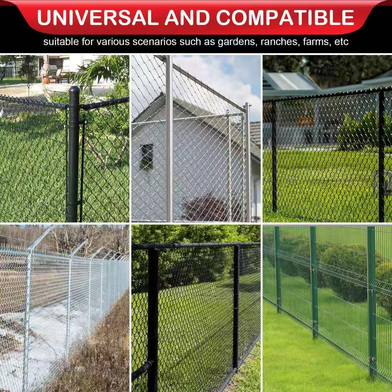 Chain Link Fence Stretcher Tool,15.8'' Metal Ratchet Wire Mesh Fence Tightener and Puller with Grooves,9'' Tension