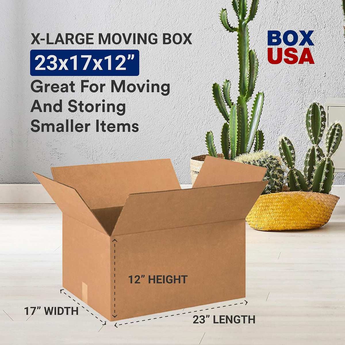 Moving Boxes Large 23L x 17W x 12H 10-Pack - Corrugated Cardboard Box for Shipping, Mailing, Packing, Packaging and