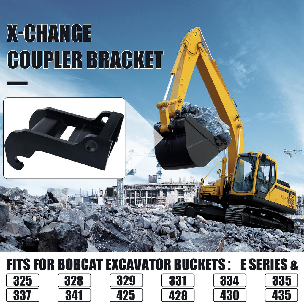 X-Change Coupler Bracket mini Excavator Bucket Mount attachments Quick Attach for Bobcat E Series Black-Coating Steel Attach Coupler