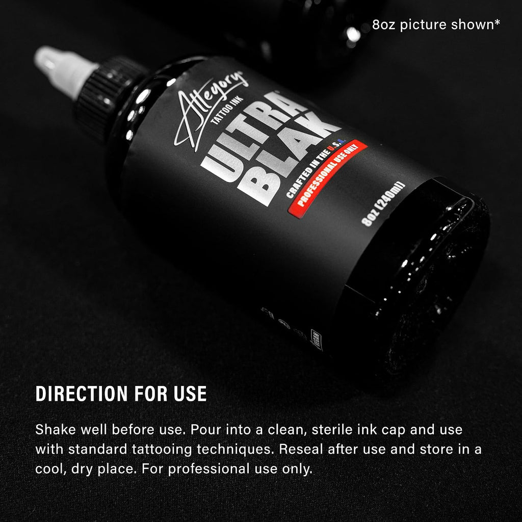 Tattoo Ink – Ultra Blak, Premium Black Tattoo Ink, Perfect for Lining and Shading, Smooth, Consistent Pigment, Vegan