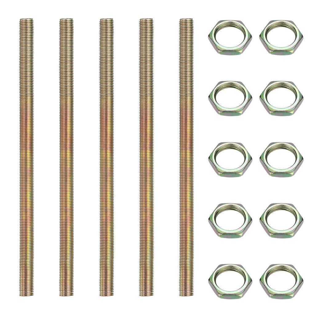 uxcell 5Pcs 1/4IP 14.6" Lamp Pipe Nipples with Lock Nut 1/4-18 Threaded