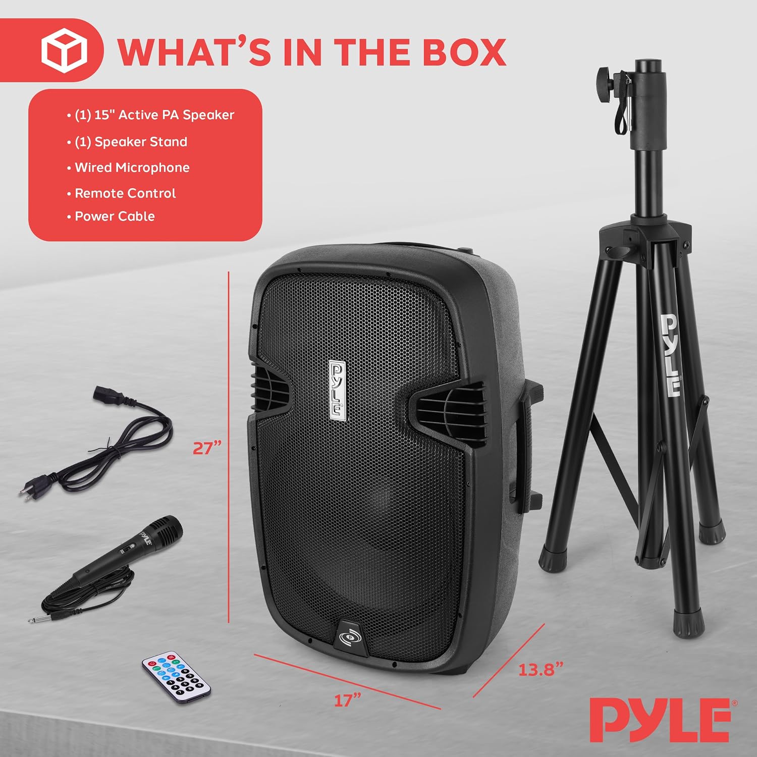 PPHP155ST Wireless Portable PA Speaker System - 1500W High Powered Bluetooth Compatible Active Outdoor Sound Speakers