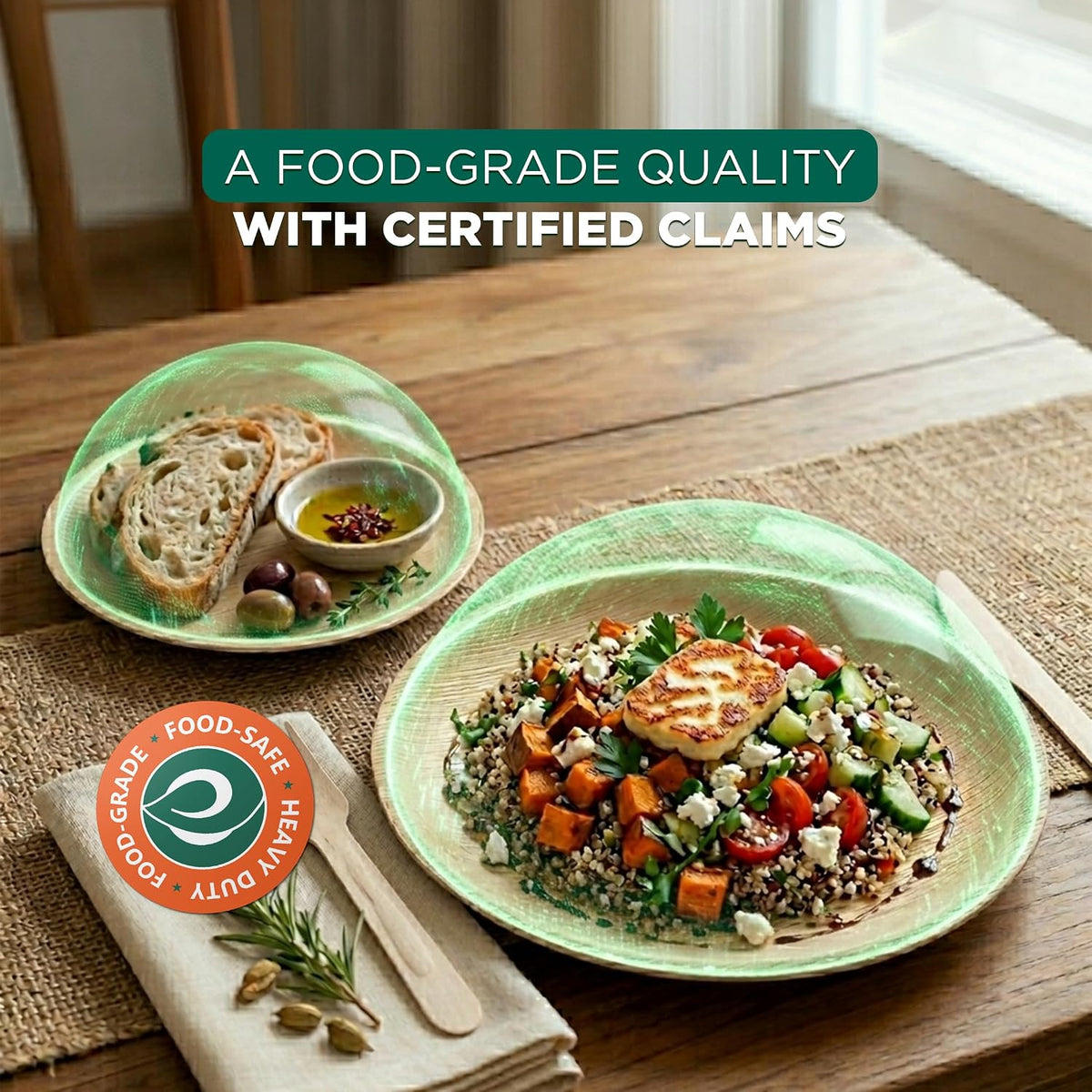 Bamboo Plates Combo Pack, (450 Pack, 6 & 10 Inch, Round)