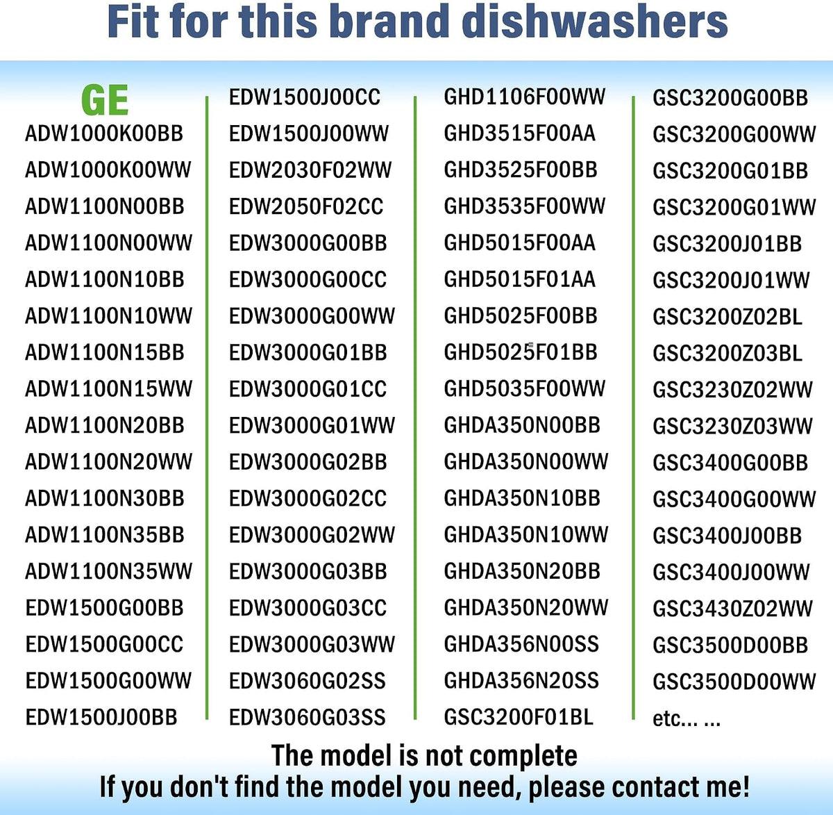 WD08X10057 Dishwasher Door Gasket Seal with WD8X228 WD8X227 Corner Baffles